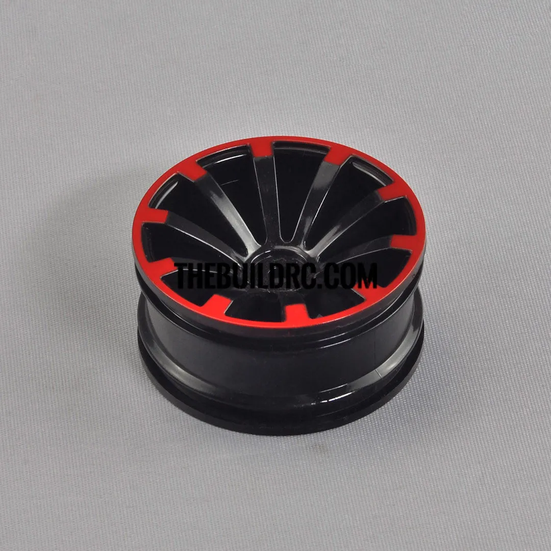 1/10 RC Car 26mm 10 Spoke 3mm Offset DRIFT Sporty Wheel 4pcs - Red / Black