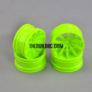 1/10 RC Car 26mm 10 Spoke 6mm Offset DRIFT Sporty Wheel 4pcs - Green