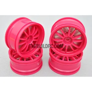 1/10 RC Car 26mm 12 Removeable Spoke 2mm Offset DRIFT Sporty Wheel 4pcs - Purple