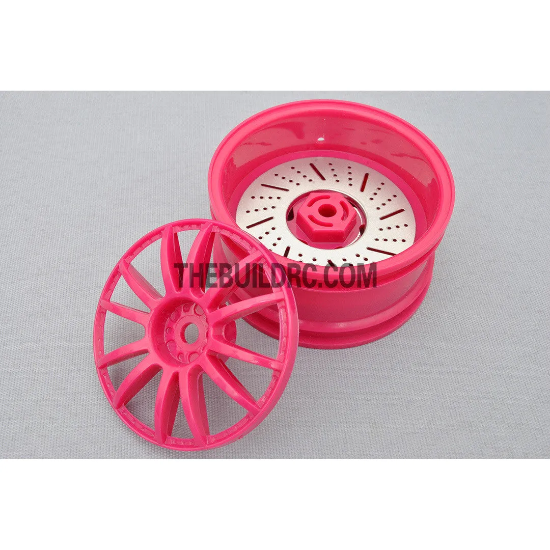 1/10 RC Car 26mm 12 Removeable Spoke 2mm Offset DRIFT Sporty Wheel 4pcs - Purple