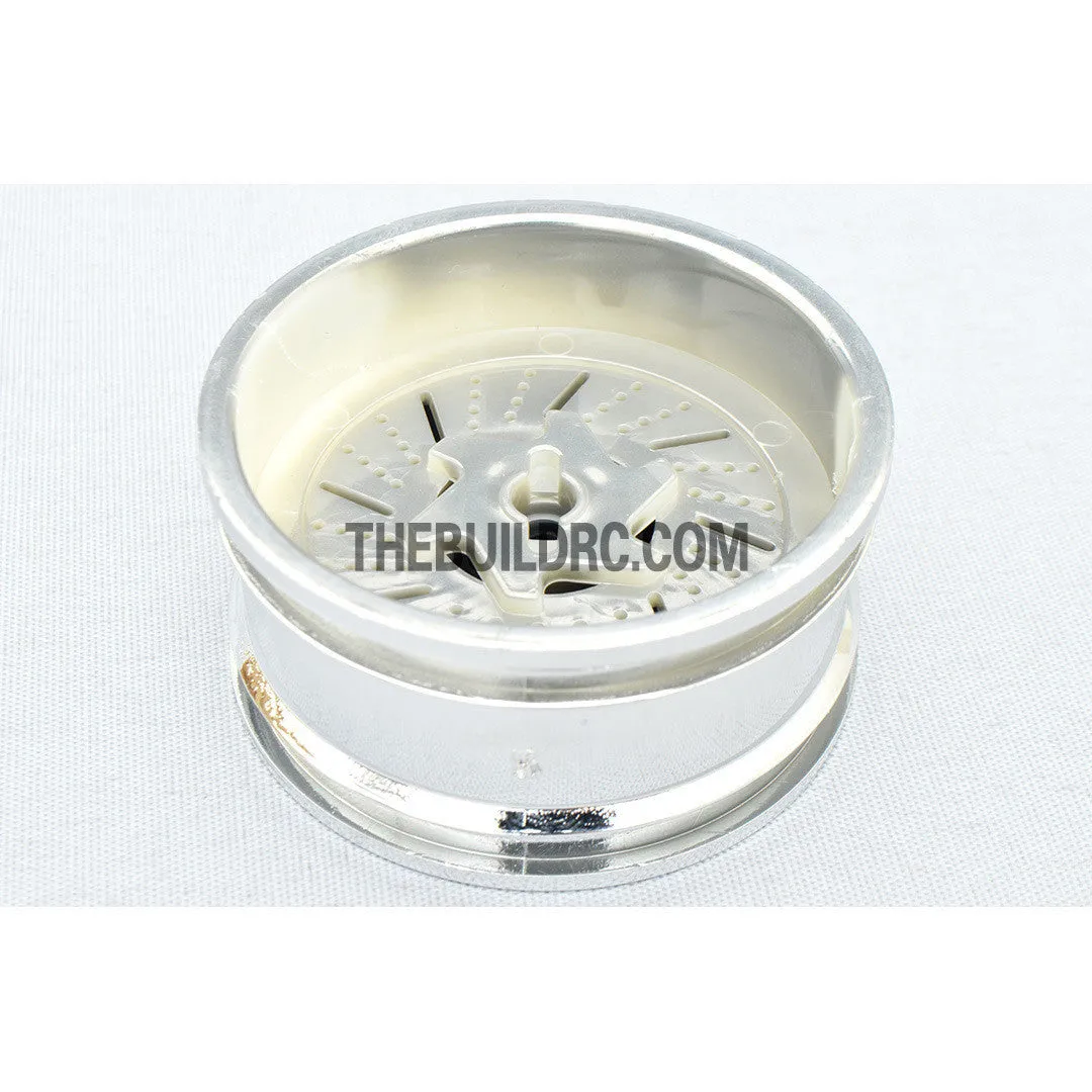 1/10 RC Car 26mm 12 Removeable Spoke 2mm Offset DRIFT Sporty Wheel 4pcs - Silver / Black