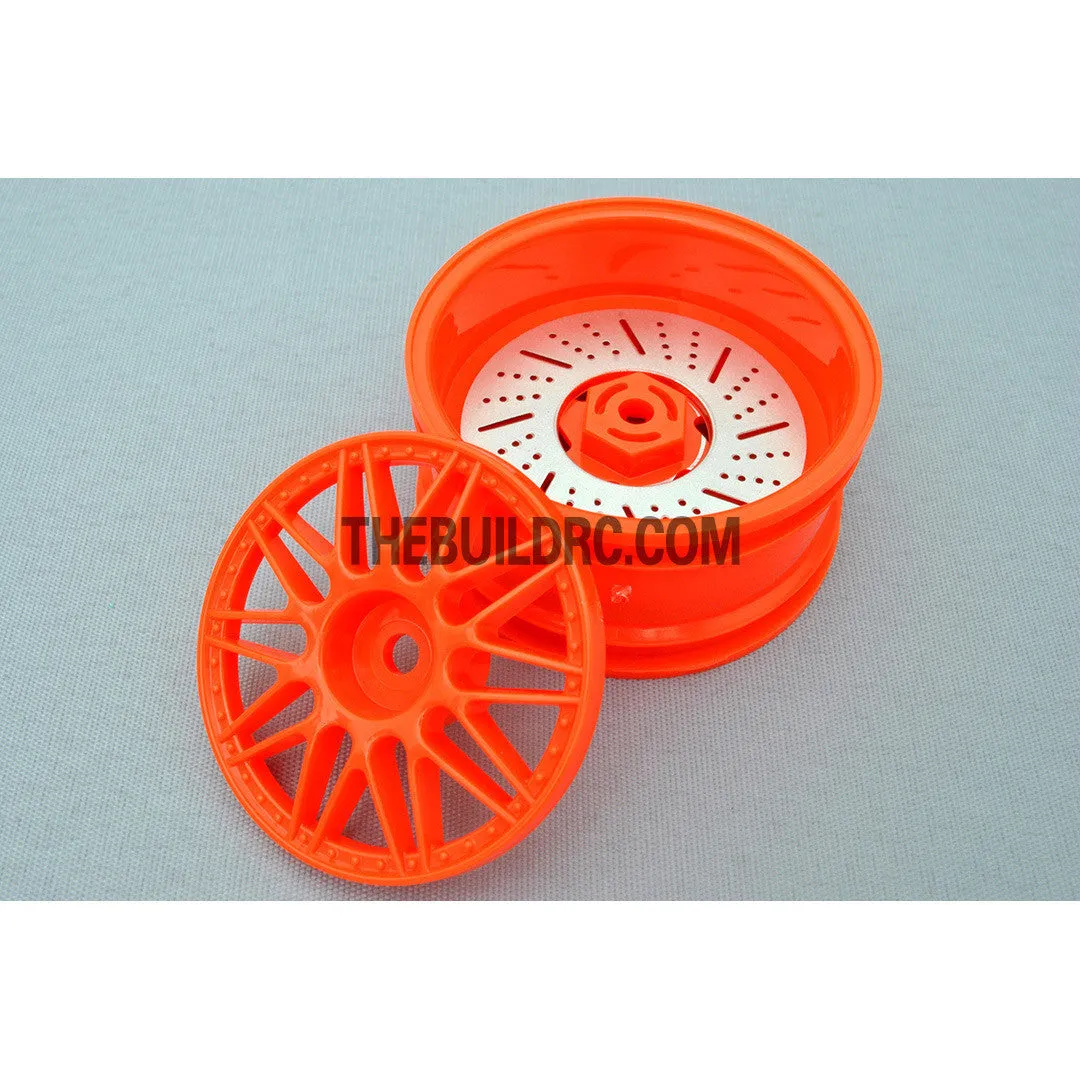 1/10 RC Car 26mm 20 Removeable Spoke 2mm Offset DRIFT Sporty Wheel 4pcs - Orange