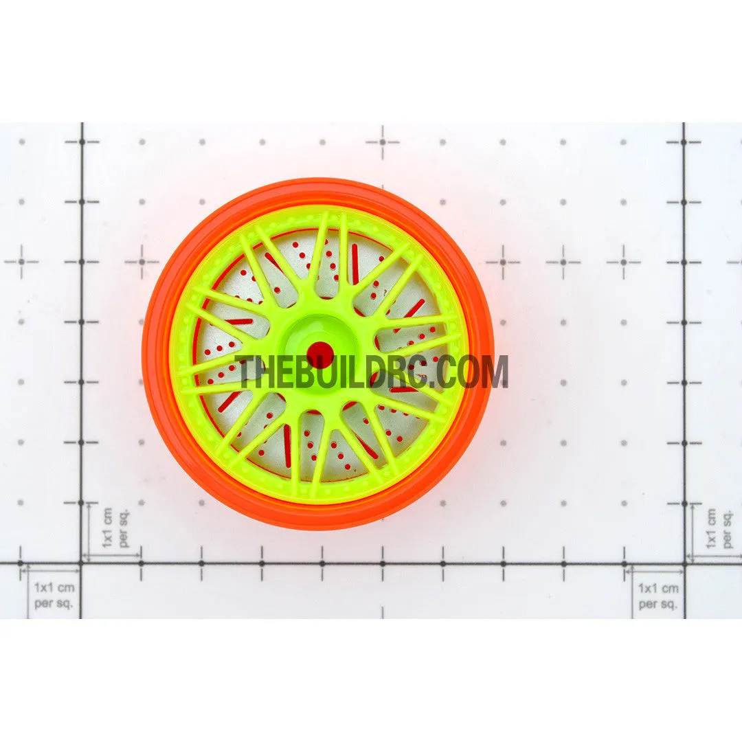 1/10 RC Car 26mm 20 Removeable Spoke 2mm Offset DRIFT Sporty Wheel 4pcs - Orange
