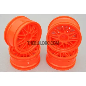 1/10 RC Car 26mm 20 Removeable Spoke 2mm Offset DRIFT Sporty Wheel 4pcs - Orange
