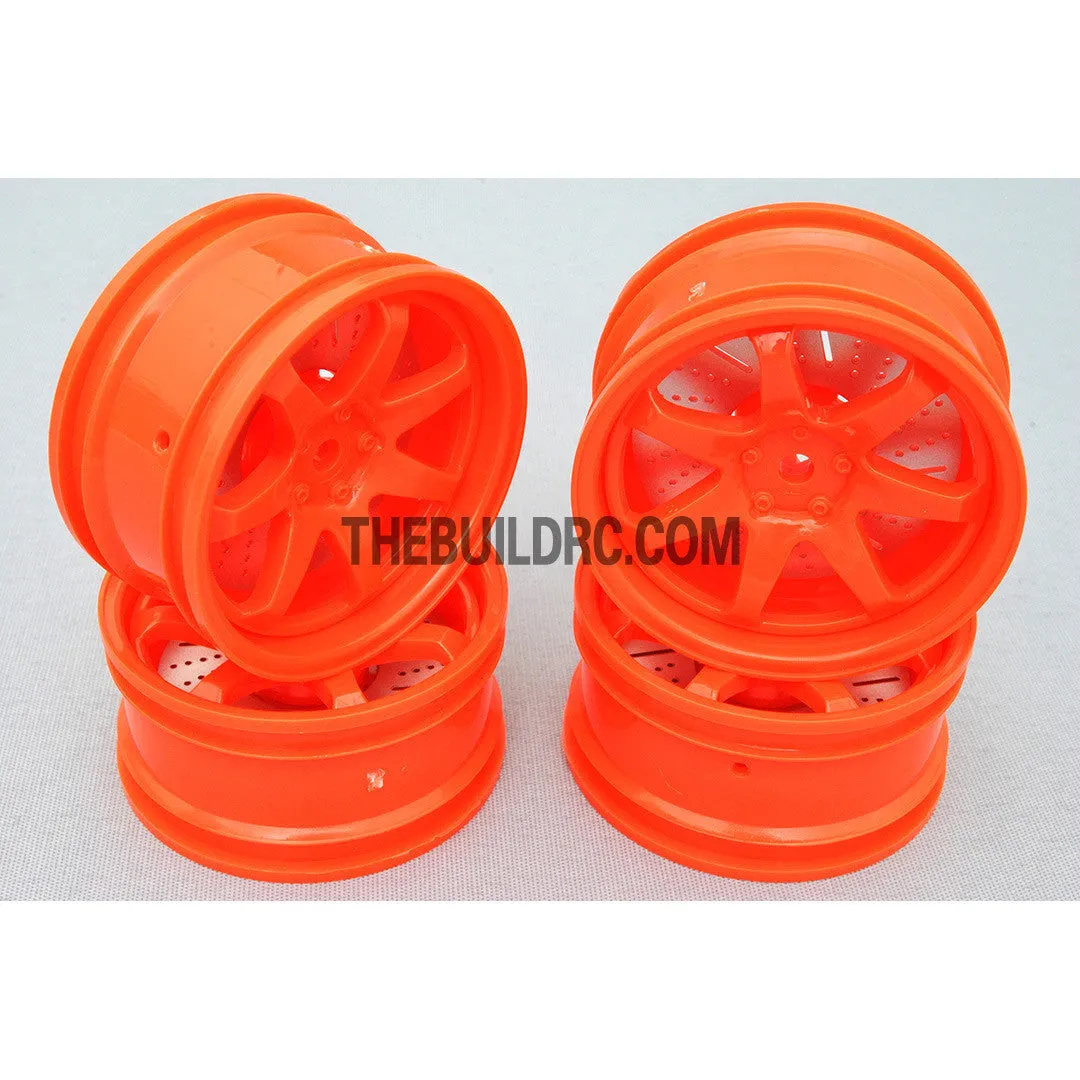 1/10 RC Car 26mm 20 Removeable Spoke 2mm Offset DRIFT Sporty Wheel 4pcs - Orange