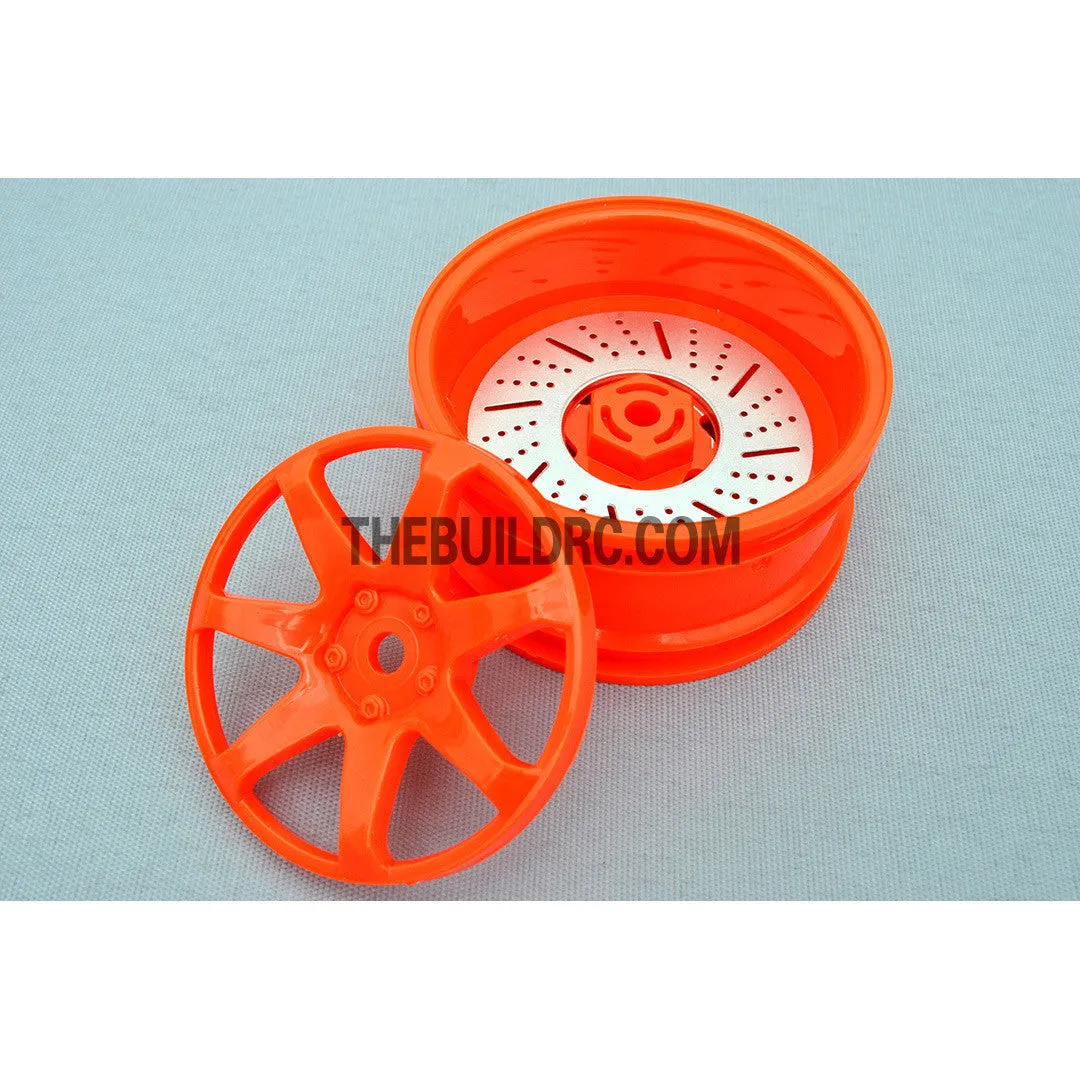 1/10 RC Car 26mm 20 Removeable Spoke 2mm Offset DRIFT Sporty Wheel 4pcs - Orange