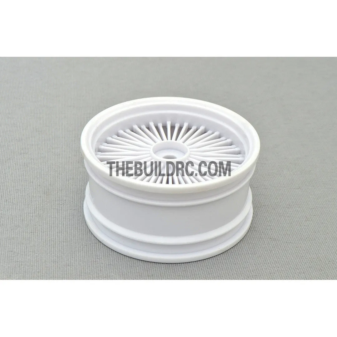 1/10 RC Car 26mm 55 Spoke 0mm Offset DRIFT Sporty Wheel 4pcs - White