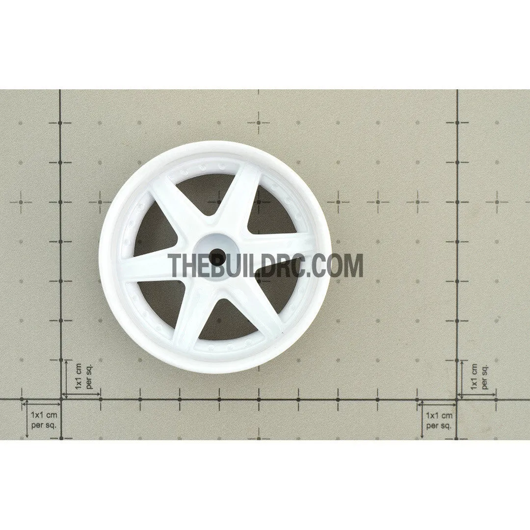1/10 RC Car 26mm 6 Spoke 3mm Offset DRIFT Sporty Wheel 4pcs - White