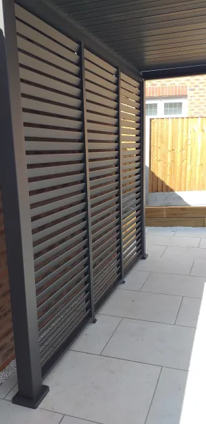 1.33m Aluminium Side Wall - Grey