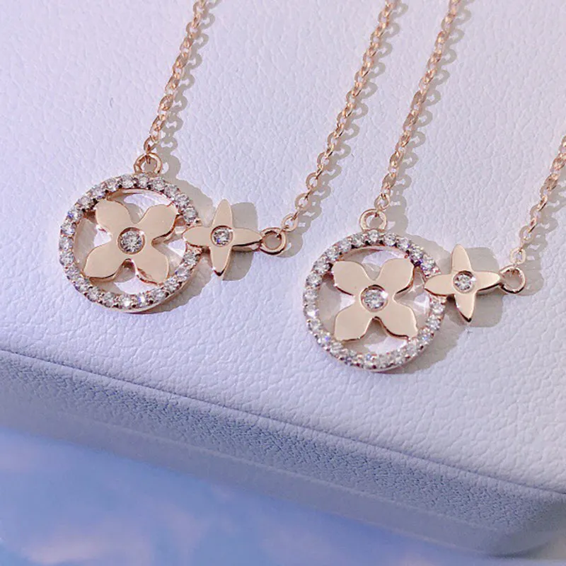 18K Gold 0.15ct Natural Diamond Round Little Stars Halo Necklace