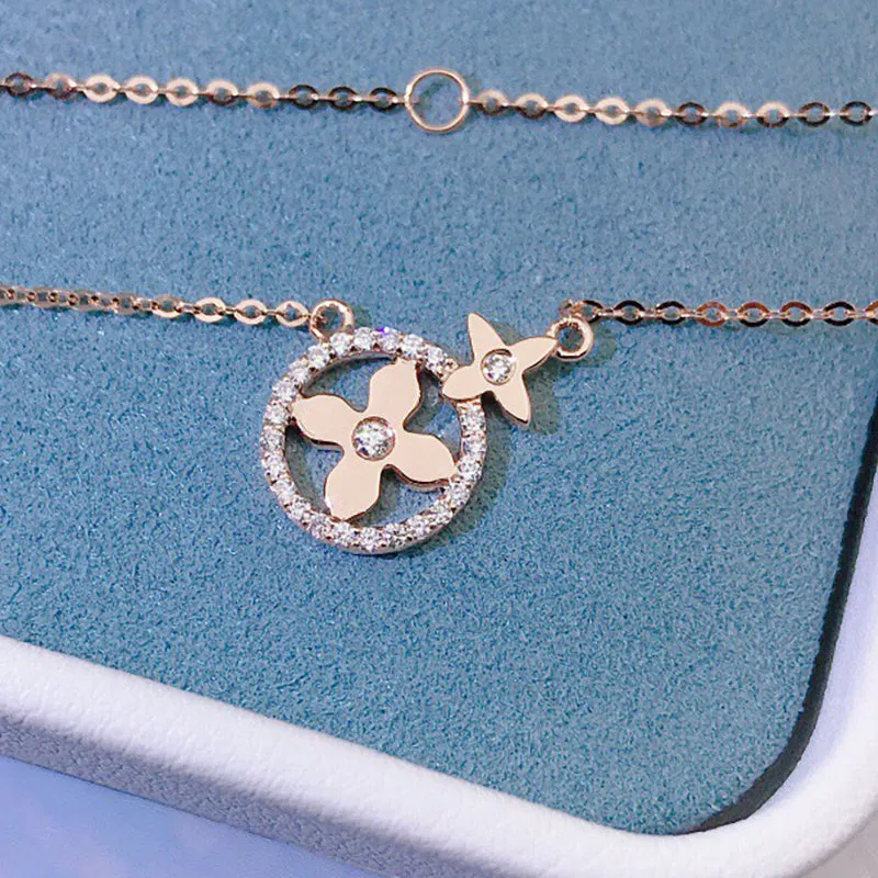 18K Gold 0.15ct Natural Diamond Round Little Stars Halo Necklace