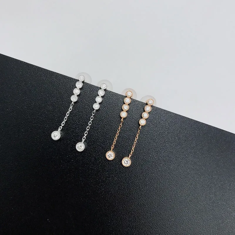18k Gold Round Diamond Fashion Earrings Exclusively Handcrafted 0.2 Carat Natural Diamond (H-F Color, VS1-VS2 Clarity)