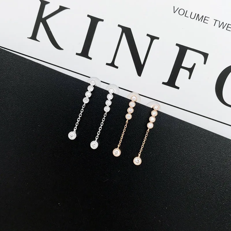 18k Gold Round Diamond Fashion Earrings Exclusively Handcrafted 0.2 Carat Natural Diamond (H-F Color, VS1-VS2 Clarity)