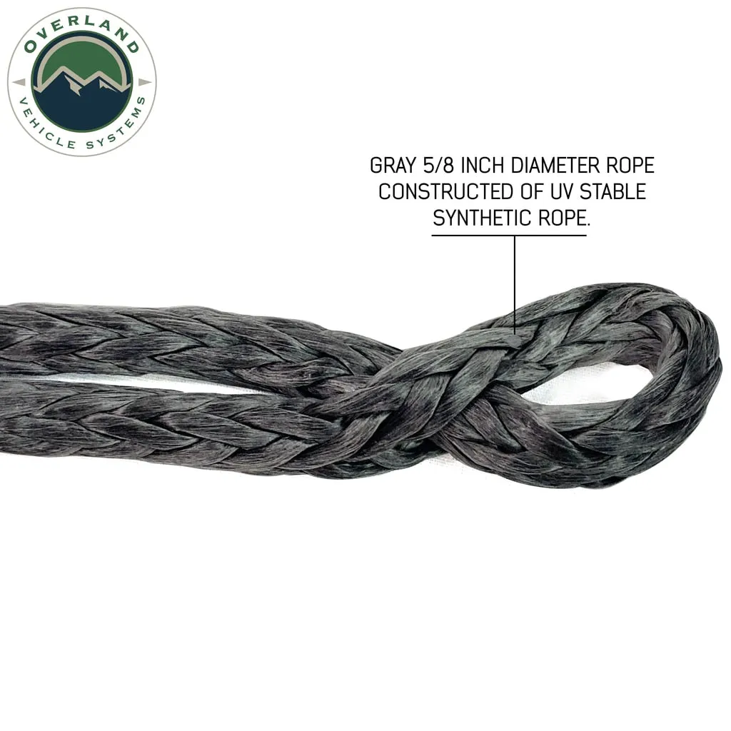 22 Inch Soft Shackle 5/8 Inch Diameter Soft Shackle Recovery 44,500 lbs With 2.5 Inch Steel Collar and Storage Bag Overland Vehicle Systems