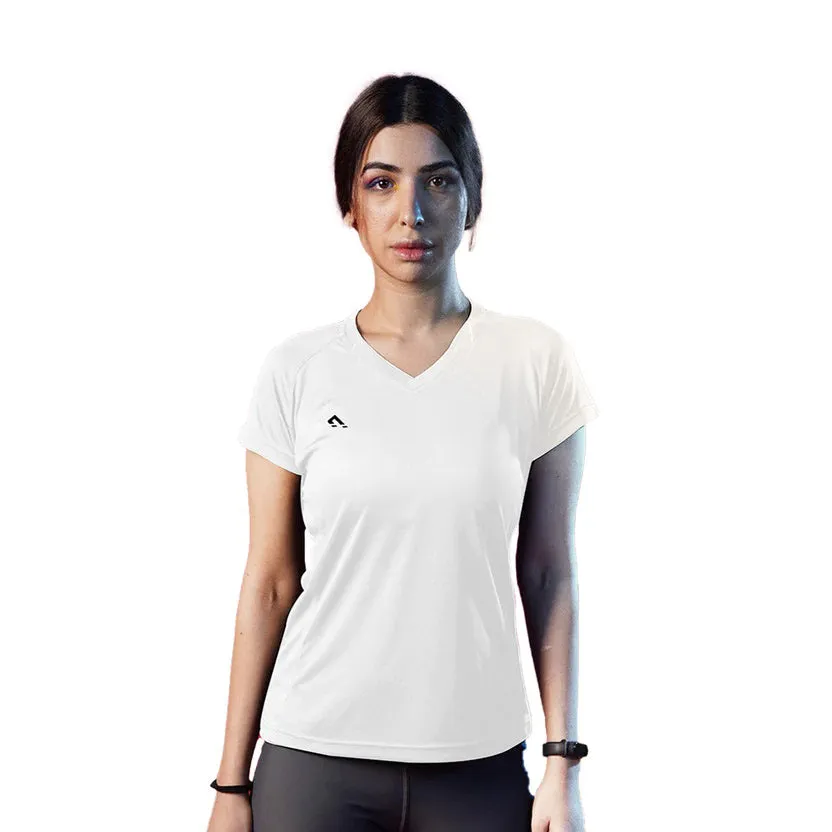 Active V- Neck (White)