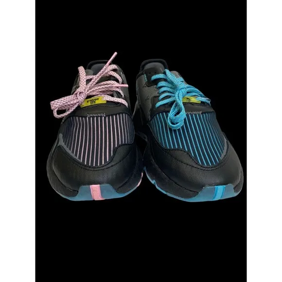 Adidas Ninja Nite Glow Jogger J Multi Color Sneaker Youth Kids 5 Black/Blue/Pink