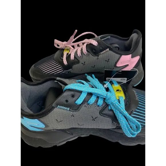 Adidas Ninja Nite Glow Jogger J Multi Color Sneaker Youth Kids 5 Black/Blue/Pink