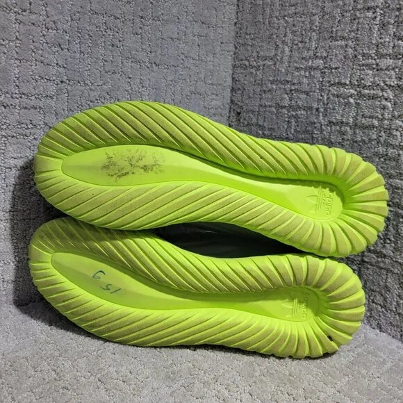 Adidas Tubular Radial Men's Size 13 US Olive Green &amp; Lime Green Running Sneakers