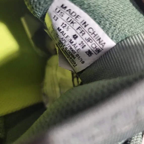 Adidas Tubular Radial Men's Size 13 US Olive Green &amp; Lime Green Running Sneakers