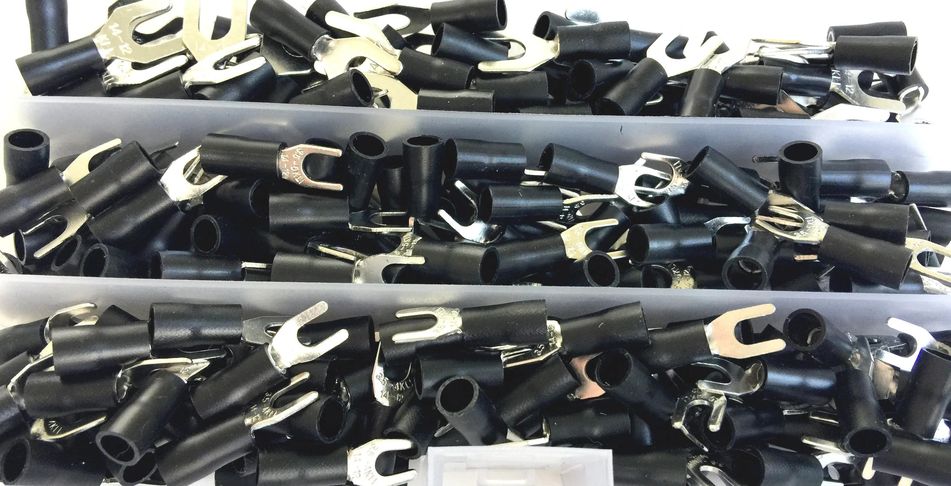 AIRNIX TERMINAL 280 Piece Black 16-14ga Insulated Spade/Fork Set Stud #8 #10 1/4