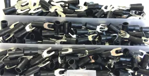 AIRNIX TERMINAL 280 Piece Black 16-14ga Insulated Spade/Fork Set Stud #8 #10 1/4