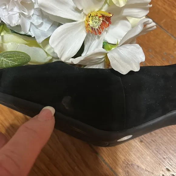 ALEX MARIE🖤Black Suede LEATHER Slingbacks💝Pretty BOW Detail on strap Size 6.5