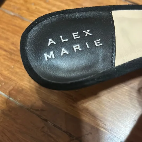 ALEX MARIE🖤Black Suede LEATHER Slingbacks💝Pretty BOW Detail on strap Size 6.5