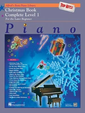 Alfred's Basic Piano Course: Christmas Book - Top Hits ! - Complete Level 1