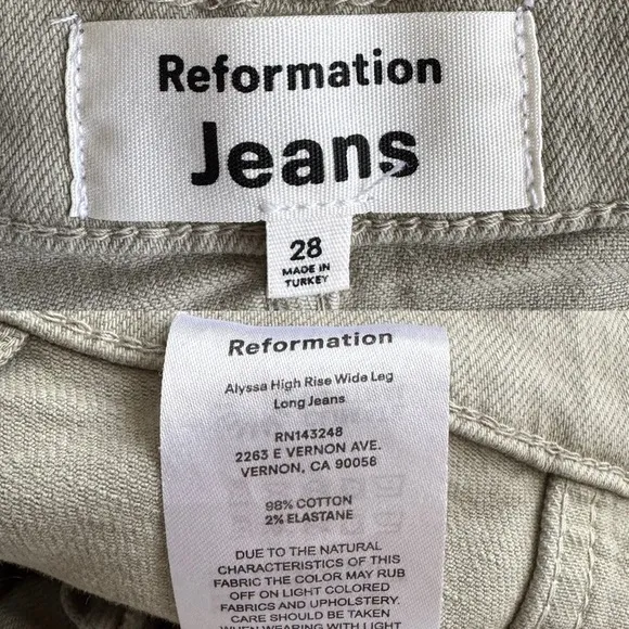 Alyssa High Rise Wide Leg Long Jeans in Moss Green