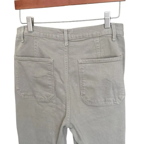 Alyssa High Rise Wide Leg Long Jeans in Moss Green