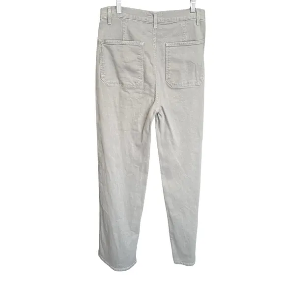 Alyssa High Rise Wide Leg Long Jeans in Moss Green