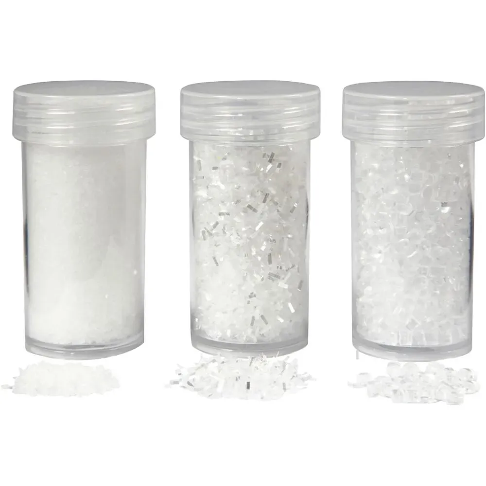 Artificial Snow Flakes Christmas Decorative Pixie Glitter Sticky Polystyrene