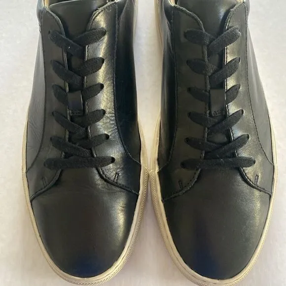 BANANA REPUBLIC Men’s Black Leather Sneakers with Leather Lining Size 11