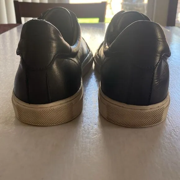 BANANA REPUBLIC Men’s Black Leather Sneakers with Leather Lining Size 11