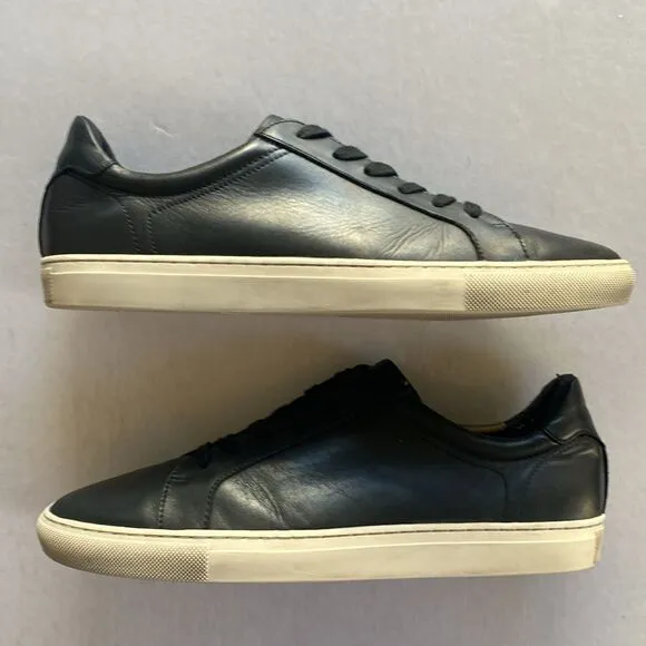 BANANA REPUBLIC Men’s Black Leather Sneakers with Leather Lining Size 11