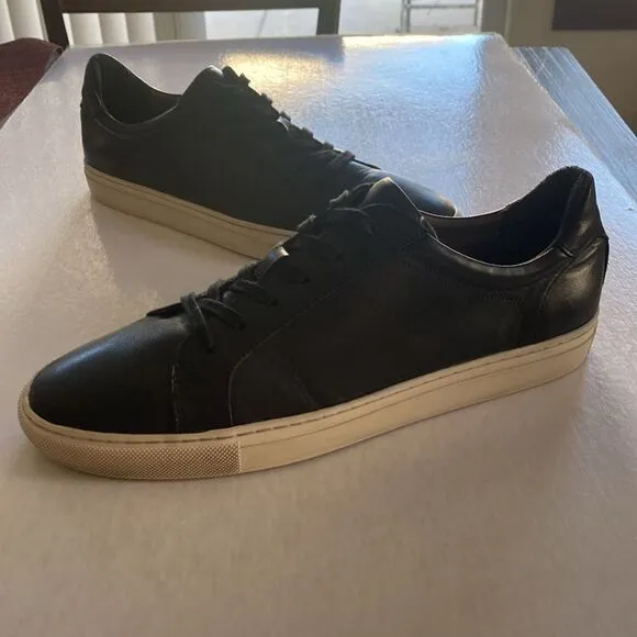 BANANA REPUBLIC Men’s Black Leather Sneakers with Leather Lining Size 11
