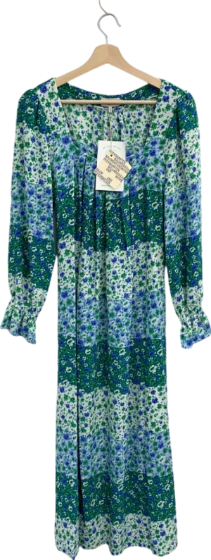 Baum Und Pferdgarten Blue Green Floral Midi Dress UK Size 10