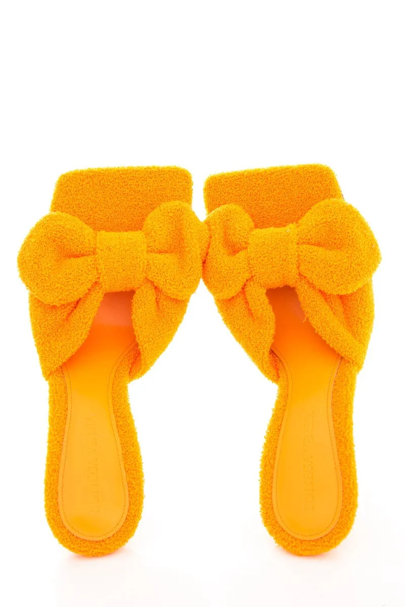 Bottega Veneta Orange Terry Cloth Bow Heels SZ 36