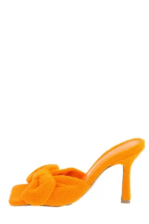 Bottega Veneta Orange Terry Cloth Bow Heels SZ 36