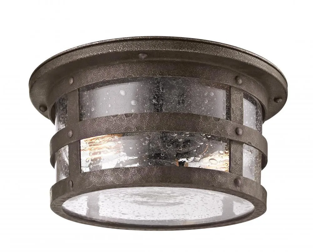 Bronze Outdoor 2 Light Flush Mount