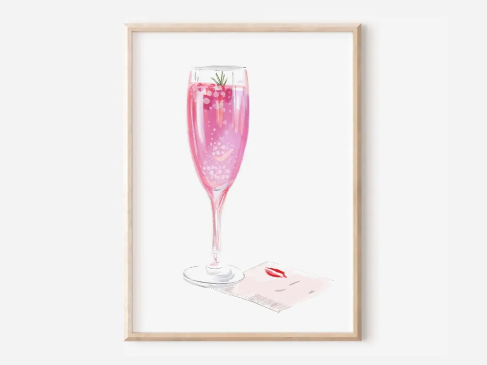 CHAMPAGNE LIPS - Art Print