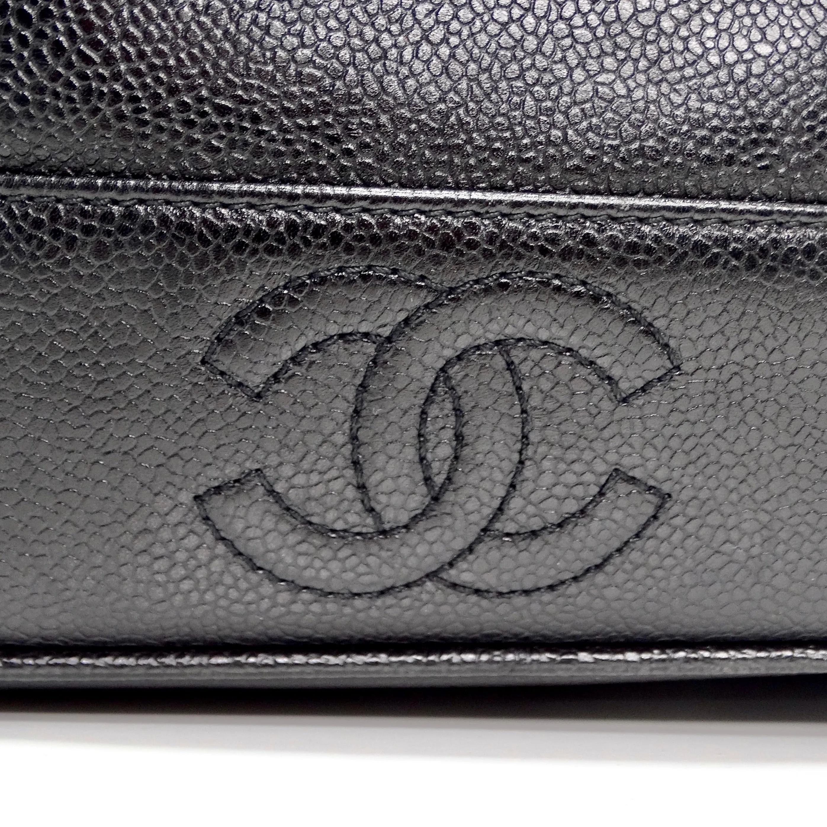 Chanel 1997 Black CC Leather Backpack