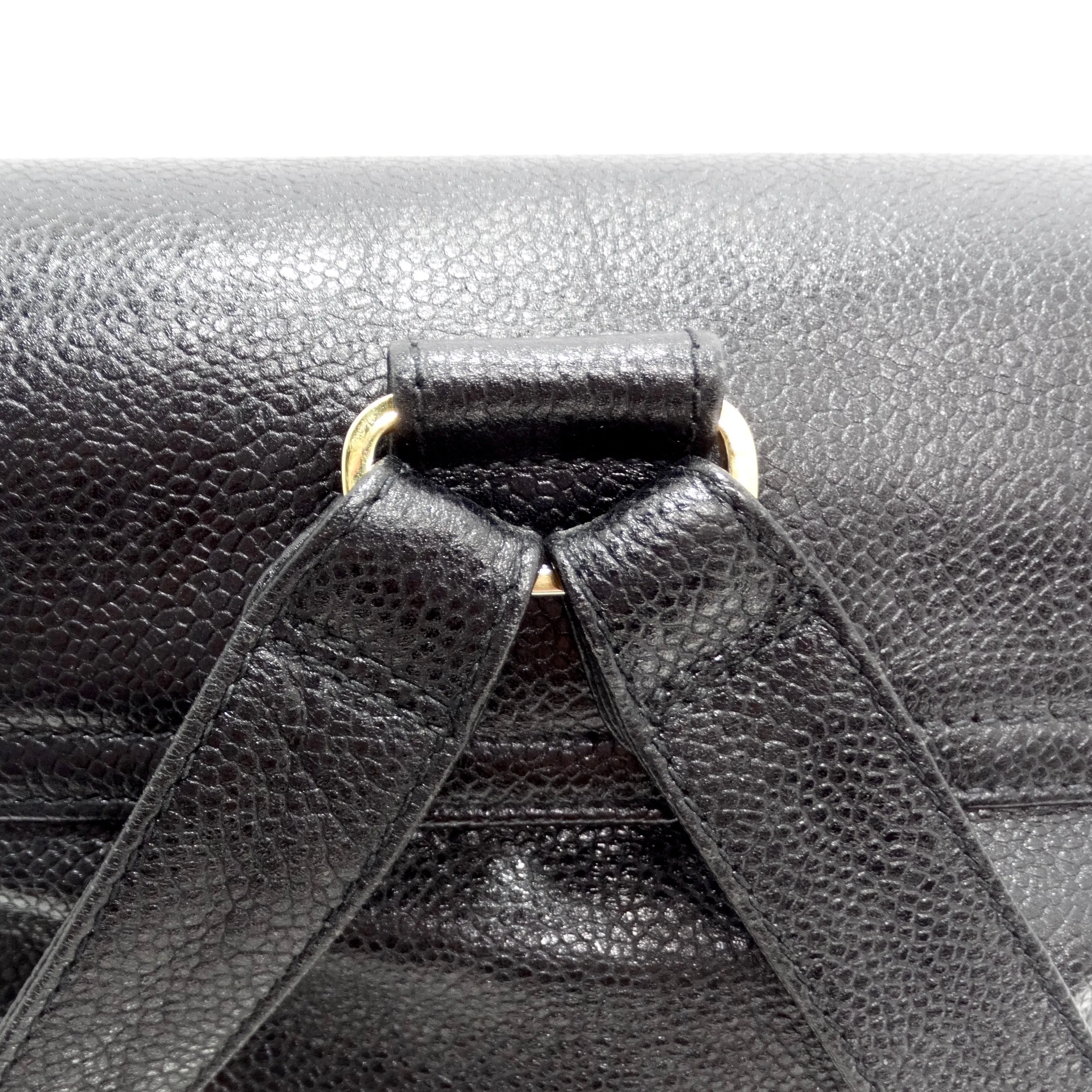 Chanel 1997 Black CC Leather Backpack