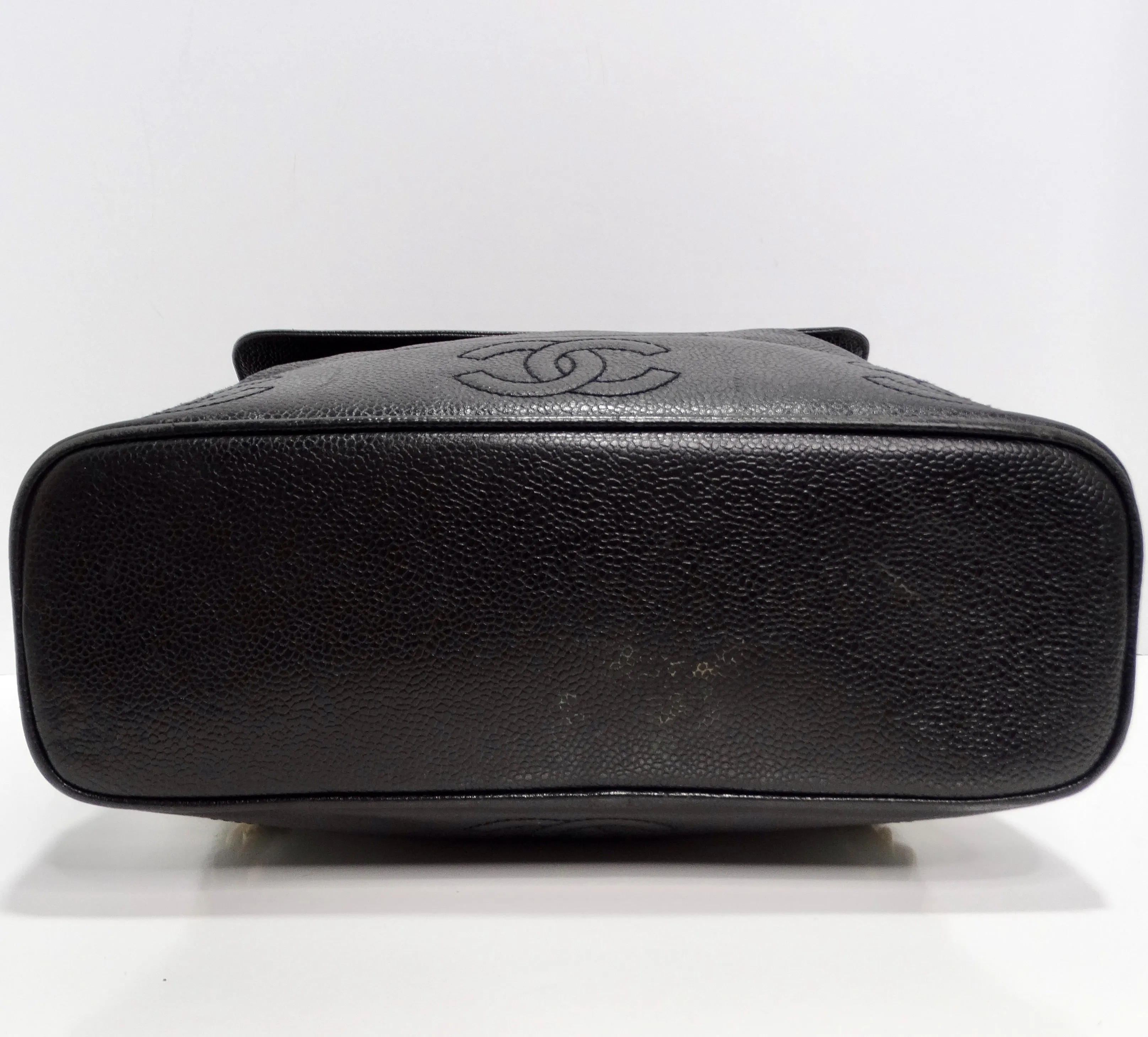 Chanel 1997 Black CC Leather Backpack