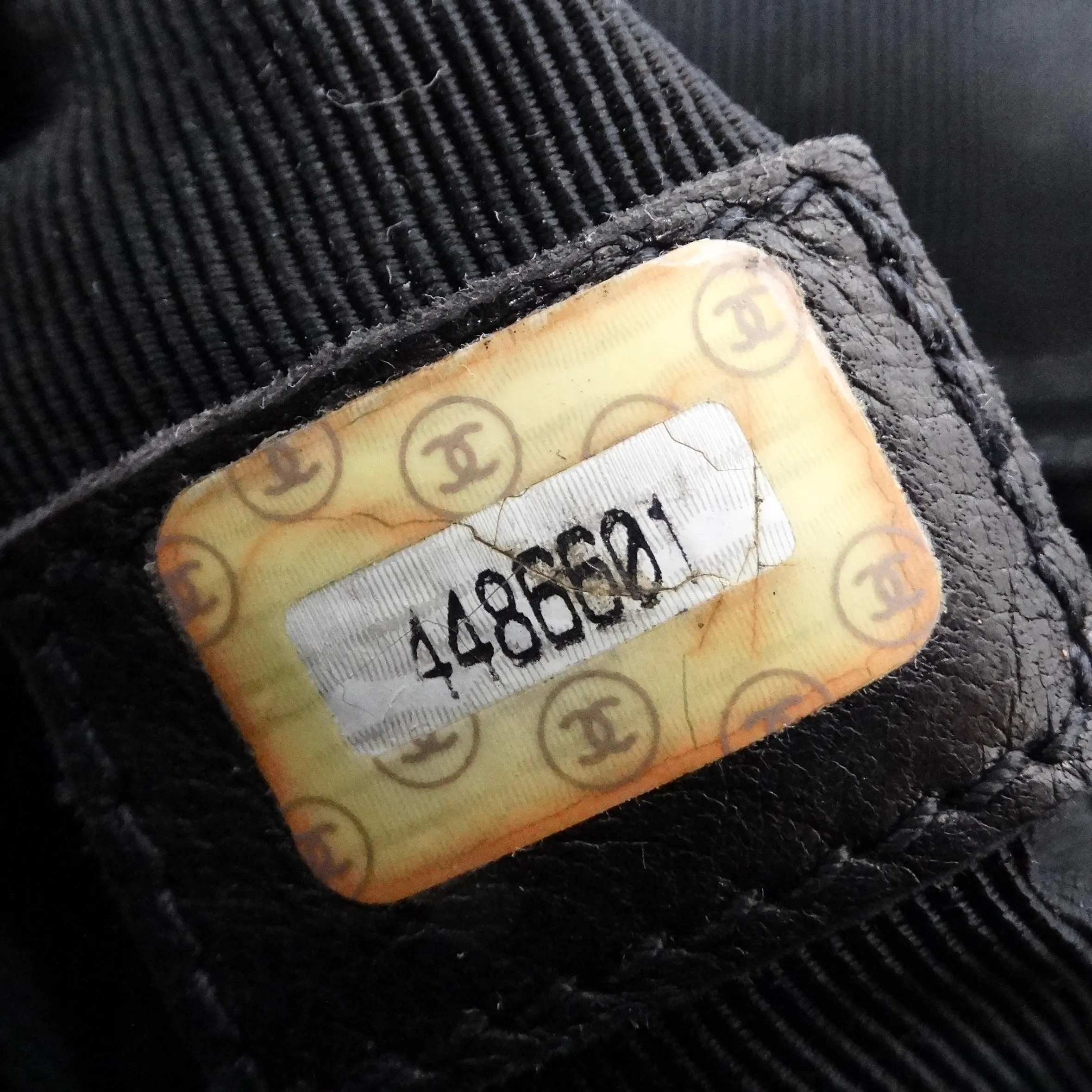 Chanel 1997 Black CC Leather Backpack