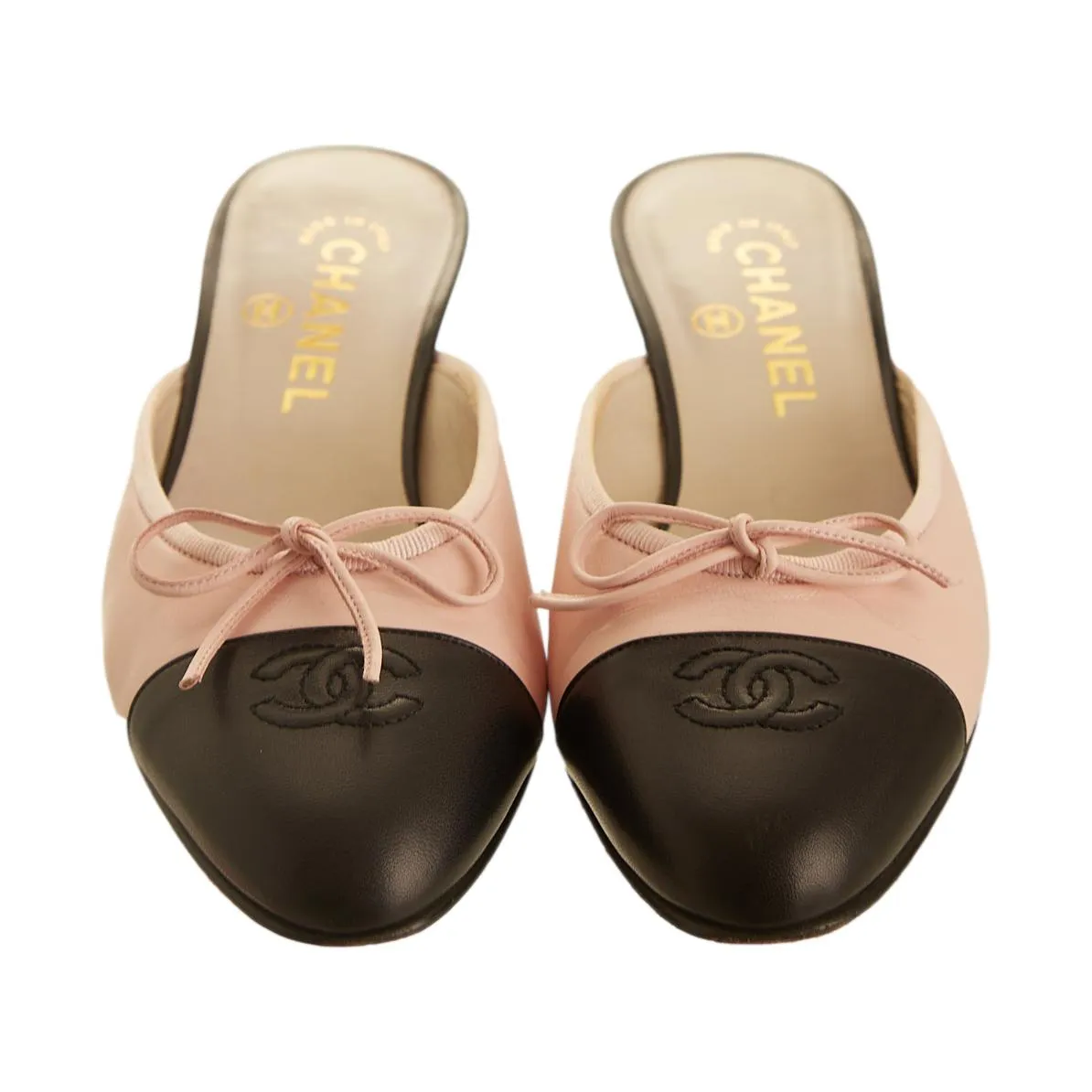 Chanel Baby Pink Logo Heels