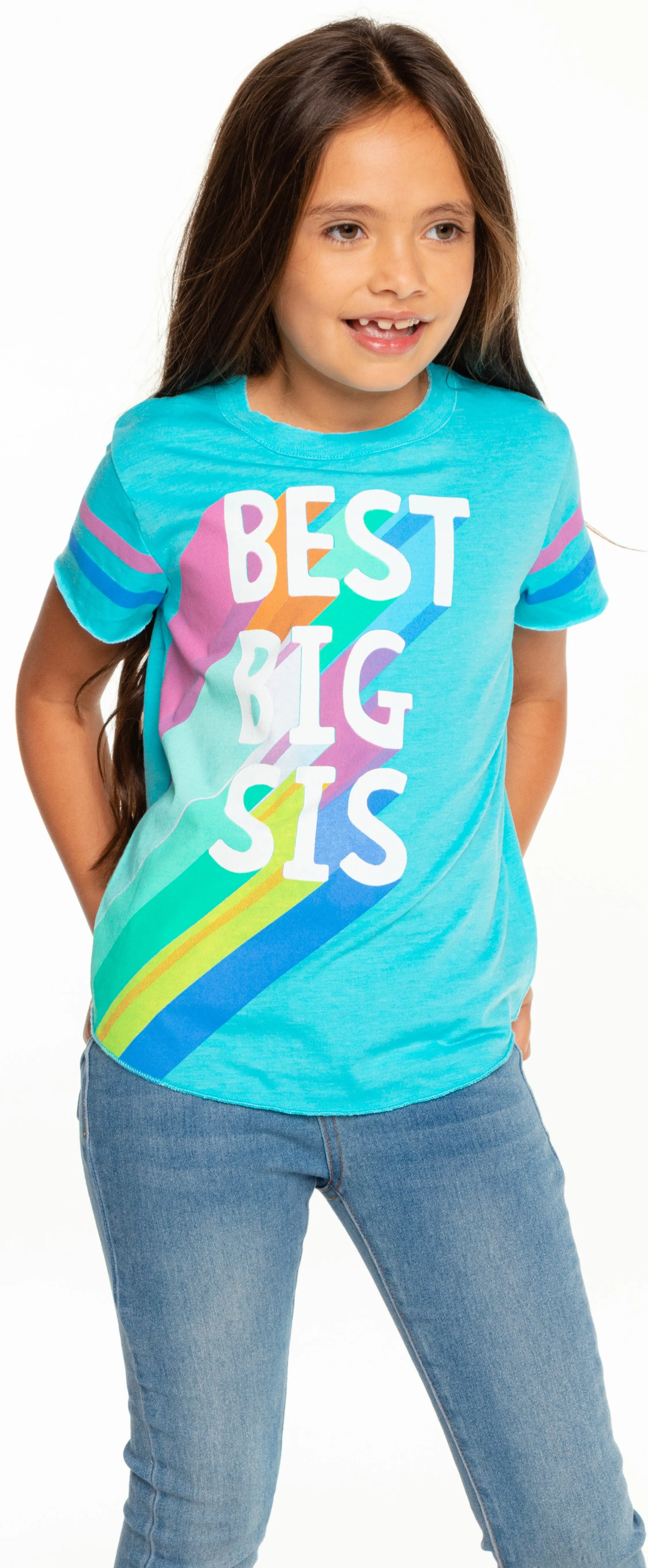 Chaser Best Big Sis Vintage Jersey S/S Shirttail Tee