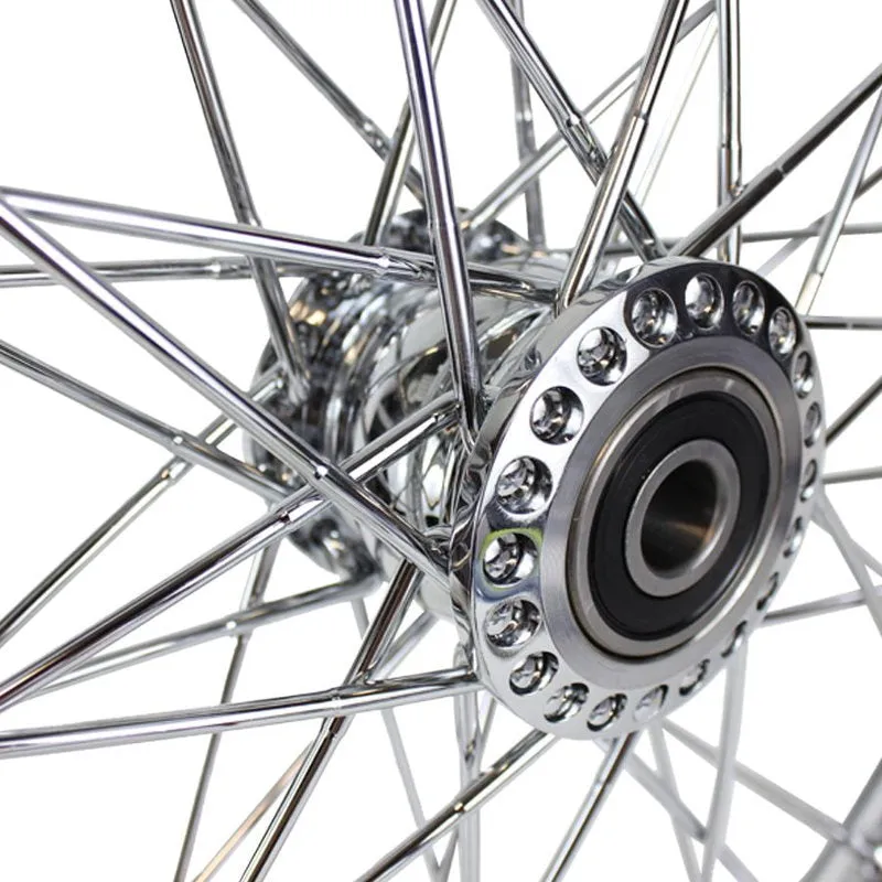 Chrome Front 40 Spoke Spool Hub Wheel 21 x 2.15 fits Harley (3/4" Bearings)