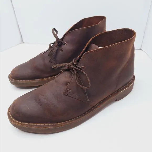 Clarks Desert Boot Crepe Boots Style 15522 Men's 12 Chukka Brown Oiled Leather