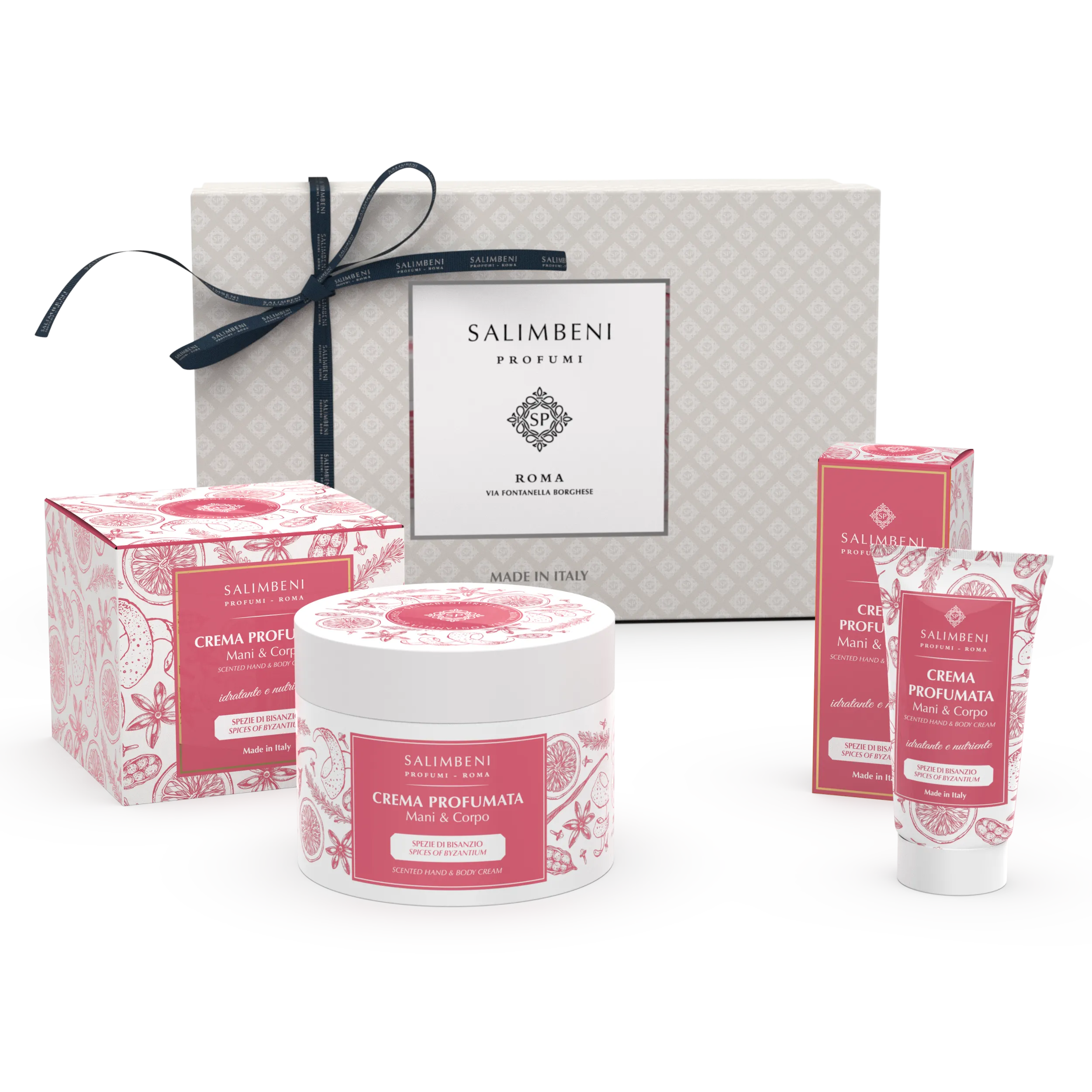 Confezione Regalo A SCELTA (Crema Profumata per Mani e Corpo 200ml   Crema Profumata per Mani e Corpo 50ml della stessa fragranza)